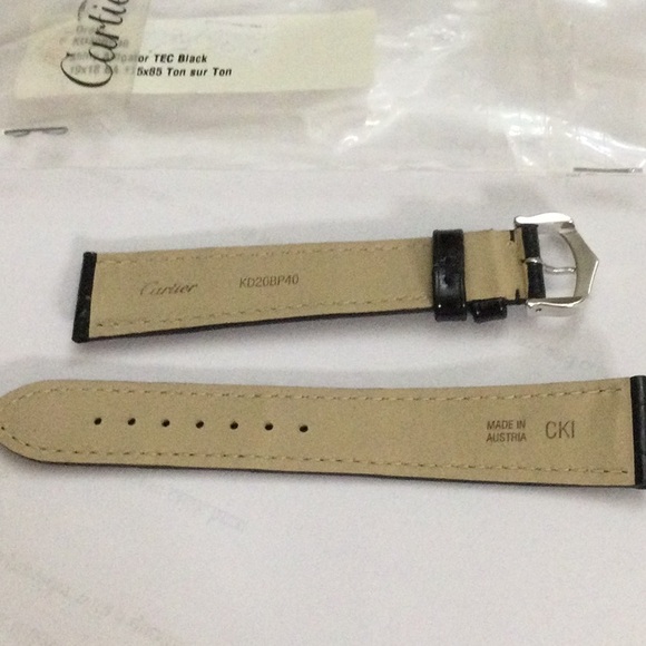Cartier Shiny Black Alligator strap NEW Never Worn - Picture 3 of 11